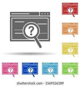 Web browser, magnifier, review in multi color style icon. Simple glyph, flat vector of business icons for ui and ux, website or mobile application