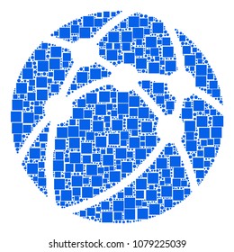 Web Browser mosaic icon of square shapes and circles in various sizes. Vector items are united into web browser collage design concept.