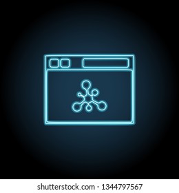 Web browser neon glow icon. Simple thin line, outline vector of Technology icons for UI and UX, website or mobile application