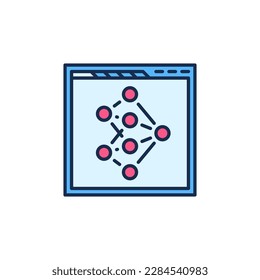 Web Browser with Neural Network vector concept colored icon or symbol