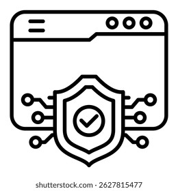 Web browser outline icon. Simple vector icon design in outline style. Editable vector format