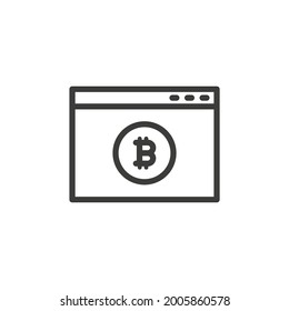 página de explorador web con símbolo de bitcoin