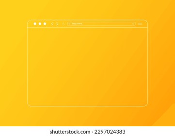 Web browser page mockup. Blank internet browser window with favourites sign in flat design. Vector illustration. 