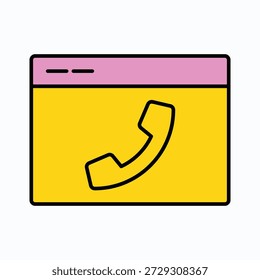 Web Browser phone call Tool flat icon design
