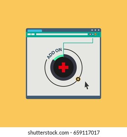 Web browser plugin. Vector illustration concept.