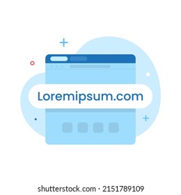 Web-Browser, Suchseite, Website Name Konzept Illustration flaches Design Vektor eps10. modernes grafisches Element zur Landung, leerer Zustand ui, Infografik, Symbol