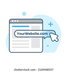 web browser, search page, website address name concept illustration flat design vector eps10. modern graphic element for landing page, empty state ui, infographic, icon