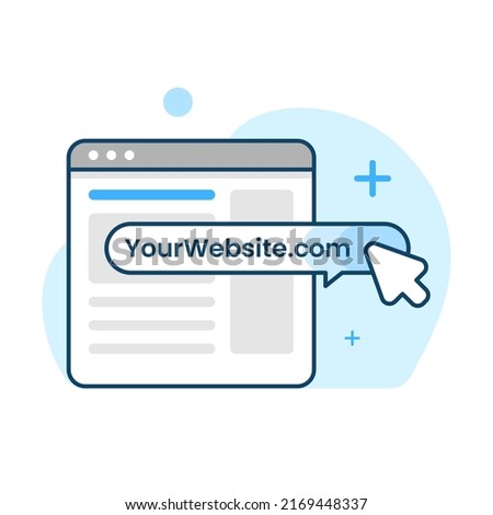 web browser, search page, website address name concept illustration flat design vector eps10. modern graphic element for landing page, empty state ui, infographic, icon