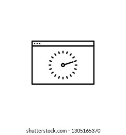 web browser, time, clock, wall icon. Signs and symbols can be used for web, logo, mobile app, UI, UX