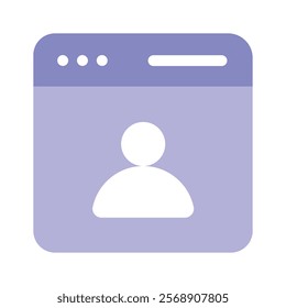 A web browser with a user icon for a social media profile