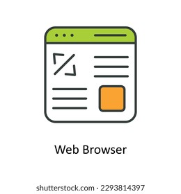 web browser Vector   Fill outline Icons. Simple stock illustration stock
