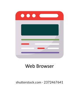 Web Browser vector Flat Icon Design illustration. Symbol on White background EPS 10 File 