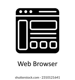 Web Browser Vector Solid Icon Design illustration. Seo and web Symbol on White background EPS 10 File