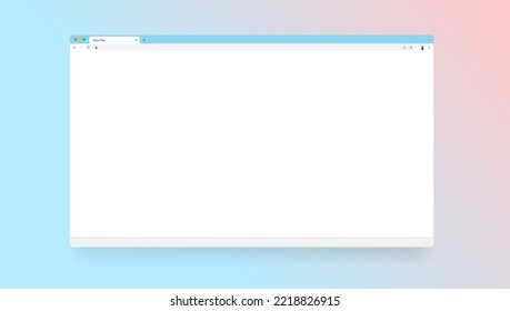 Web browser window - Blank empty unbranded internet frame on gradient background. Realistic vector illustration