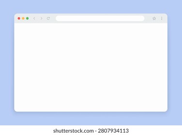Web Browser Window Blank User Interface Template on Blue Background. Vector Illustration