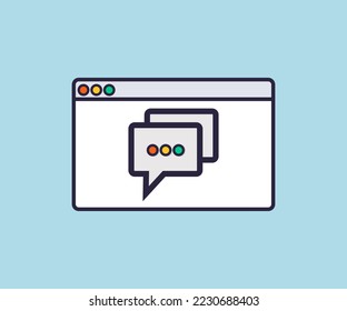 Web browser window. Computer or internet web chat, online live chat chatting logo design. Realistic blank browser window with shadow. Browser windows on your PC vector design and illustration.

