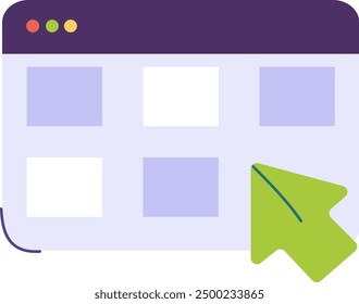 A web browser window with a cursor hovering over it