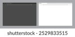 Web browser window light and dark template. Sample frame design Internet page mockup. Blank screen web browser in flat design. Vector illustration