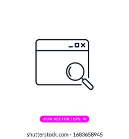 Web browser window linear icon vector design