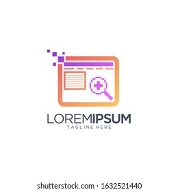 Web Browser Window With Magnifying Glass