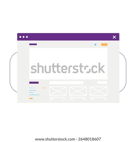 Web browser window mockup. User interface template light modern design, flat ui illustrations.