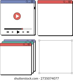 Web browser window mockup.user interface template