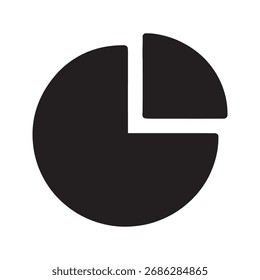 Web browser window with a pie chart icon representing an online dashboard for website traffic analytics and digital marketing performance statistics