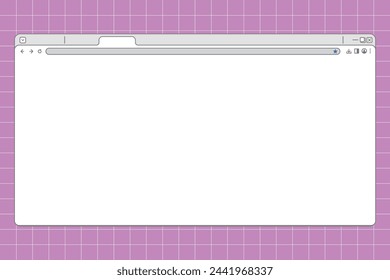web browser window with tab, toolbar and search field. Modern website, internet page in flat style. Browser mockup for computer, tablet and smartphone. Light and dark mode. Vector illustration