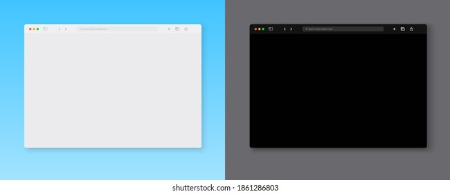 Web Browser Window Template. Blank Screen Web Browser In Flat Design. Vector Illustration.