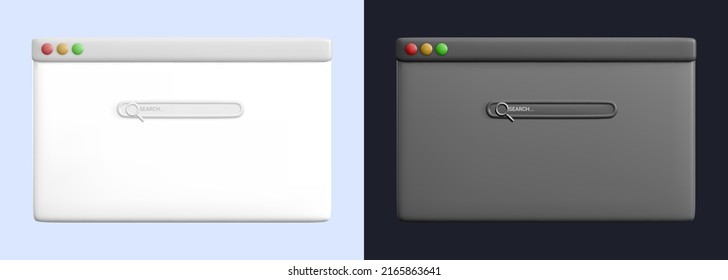 Web browser window template. Blank screen web browser in realistic design. Vector illustration.
