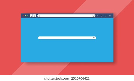 Vector de la ventana del navegador de Web. Navegador o navegación en diseño plano.