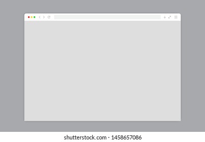 Web browser window white template. Sample frame design Internet page mockup. Blank screen web browser in flat design. Vector illustration