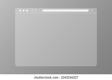 Plantilla blanca de la ventana del explorador Web. Ejemplo de simulación en la página de Internet de diseño de marcos. Navegador de pantalla en blanco en diseño plano. Ilustración vectorial. 