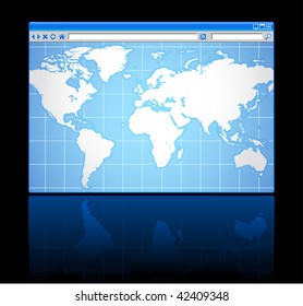 web browser world map background