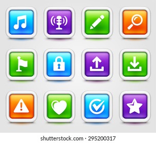 Web Browsing and Downloading on Colorful Square Buttons