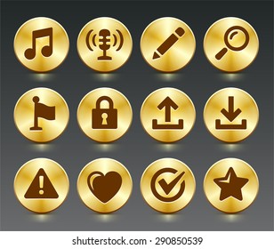Web Browsing and Downloading on Gold Round Buttons