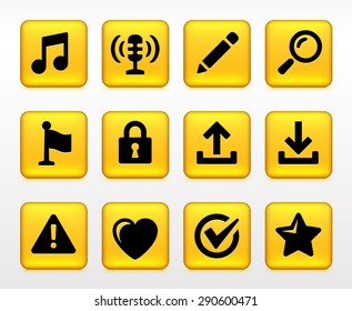 Web Browsing and Downloading on Yellow Square Buttons