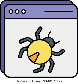  web bug cod color icon design style 