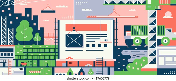 Web building constraction site