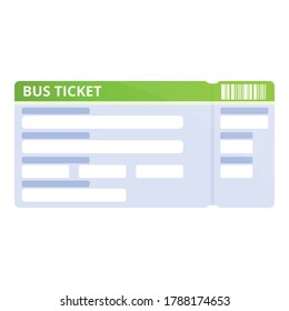 Icono de vale de bus web. Caricatura del icono vectorial del boleto de bus web para el diseño web aislado en fondo blanco
