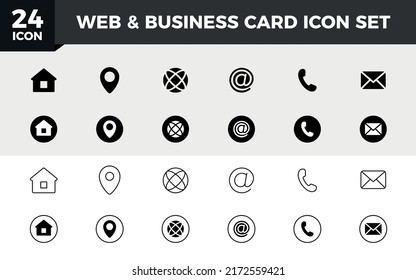 Web Business Card Icon Set Website Stock Vector (Royalty Free ...