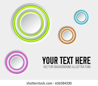 Web business design concept with gray blank circles and colorful edging on light background isolated vector illustration