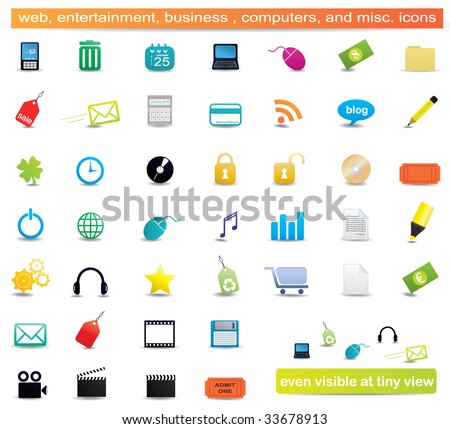 Web, business, entertainment, business, computers, education and misc. icons