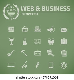Web and business icon set,clean vector