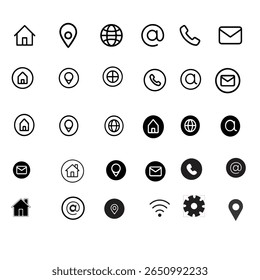 Web Business icon symbol vector stock illustration Contains icons - , phone, location, website, address, mail, email, office, mobile, and chat symbol.
