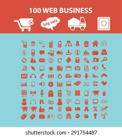 web, iconos de negocios, ilustraciones