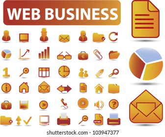 web business icons set, vector