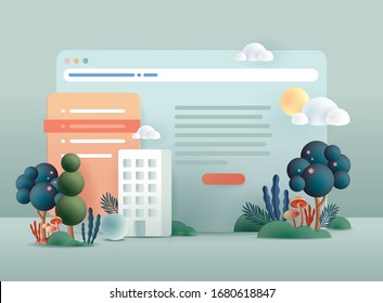 plantilla de diseño de concepto de interfaz de negocios web vectorial/ilustración