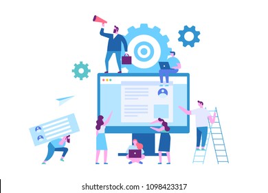 Web business technology concept. Vector flat  illustration.