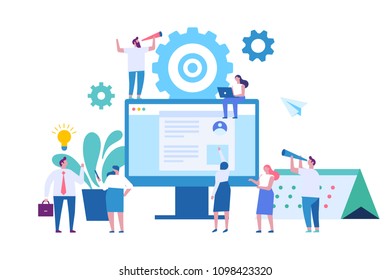 Web business technology concept. Vector flat  illustration.